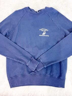 BRANDY MELVILLE NAVY BLUE NANTUCKET ISLAND CREWNECK SWEATSHIRT ONE SIZE NWT